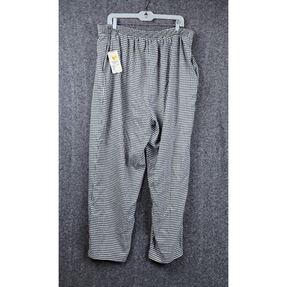 Bobbie Brooks Trousers Women 22/36 Black White Houndstooth High Rise Vintage NWT